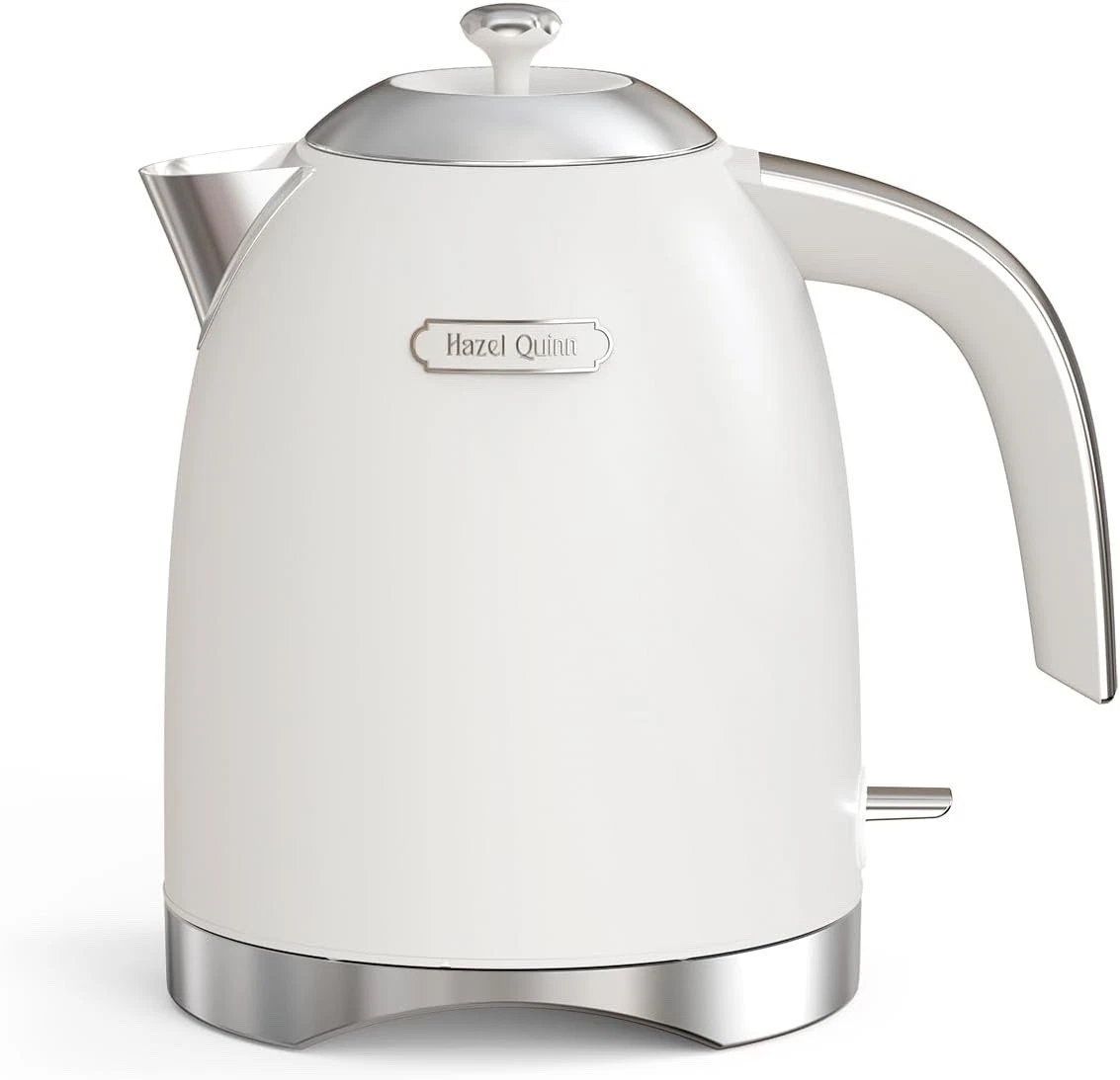 Hazel Quinn Electric Kettle - 1.7 Liters (57oz), Stainless Steel - Pearl White