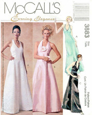 McCall's 3883 Dresses Evening Prom Misses Sewing Pattern Uncut Size 6 8 10 12