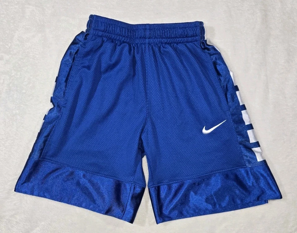 Pantalones Cortos de Baloncesto Nike DriFit Elite para Niños Azul Blanco Pequeño 19x7 Foto 2 de 4