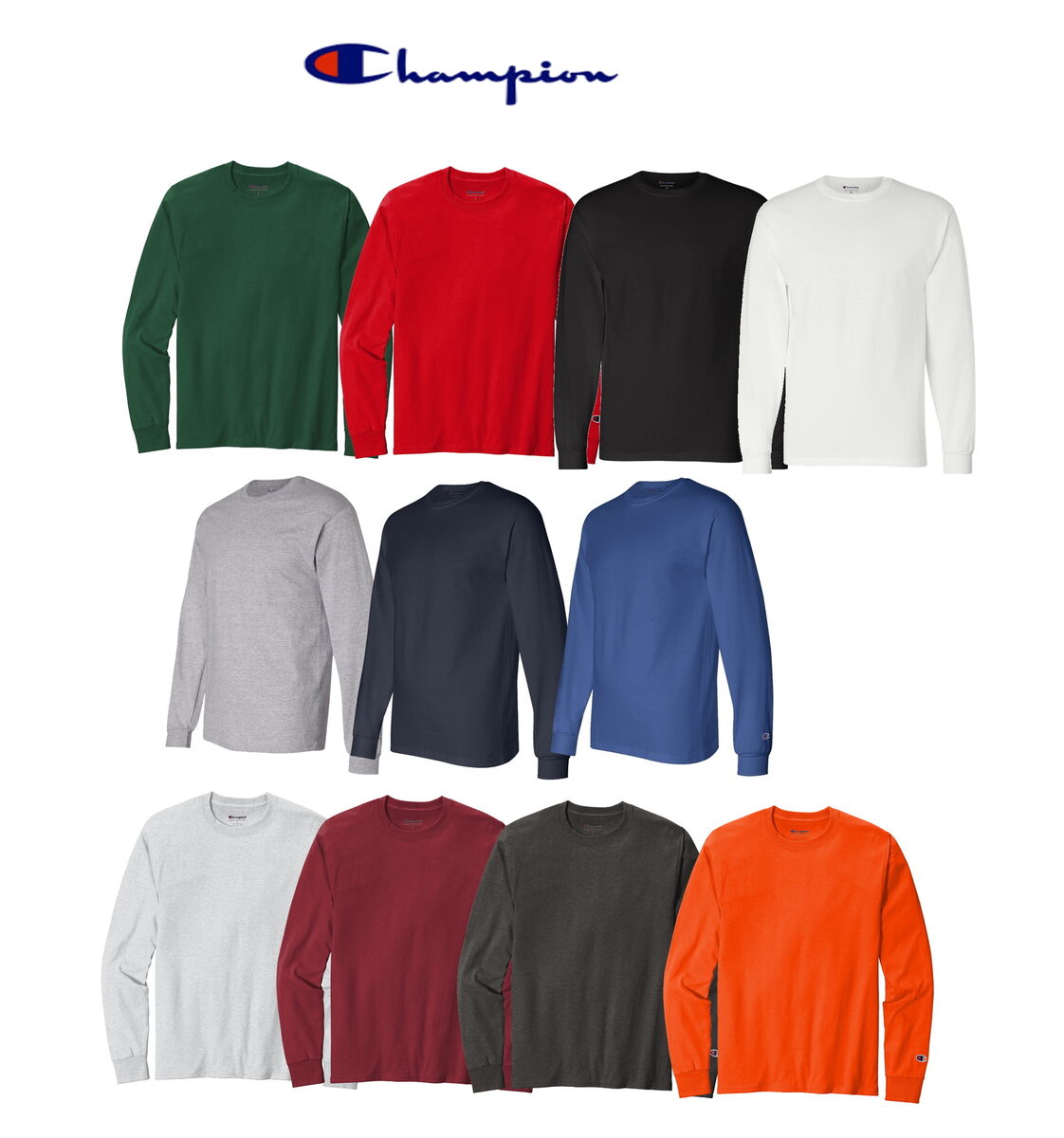 Champion Men's Tagless Long Sleeve T-Shirt CC8C - Pick Size Champion Men's Tagless Long Sleeve T-Shirt CC8C - Pick Size