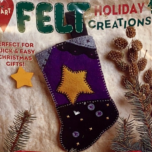 Bucilla Heart Felt 8” Stocking Kit Purple Christmas Star 83589 Crafts - Picture 2 of 6