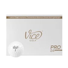 Vice Pro Golf Balls 24 Pack White High Energy Speed Core for Distance and Spin
