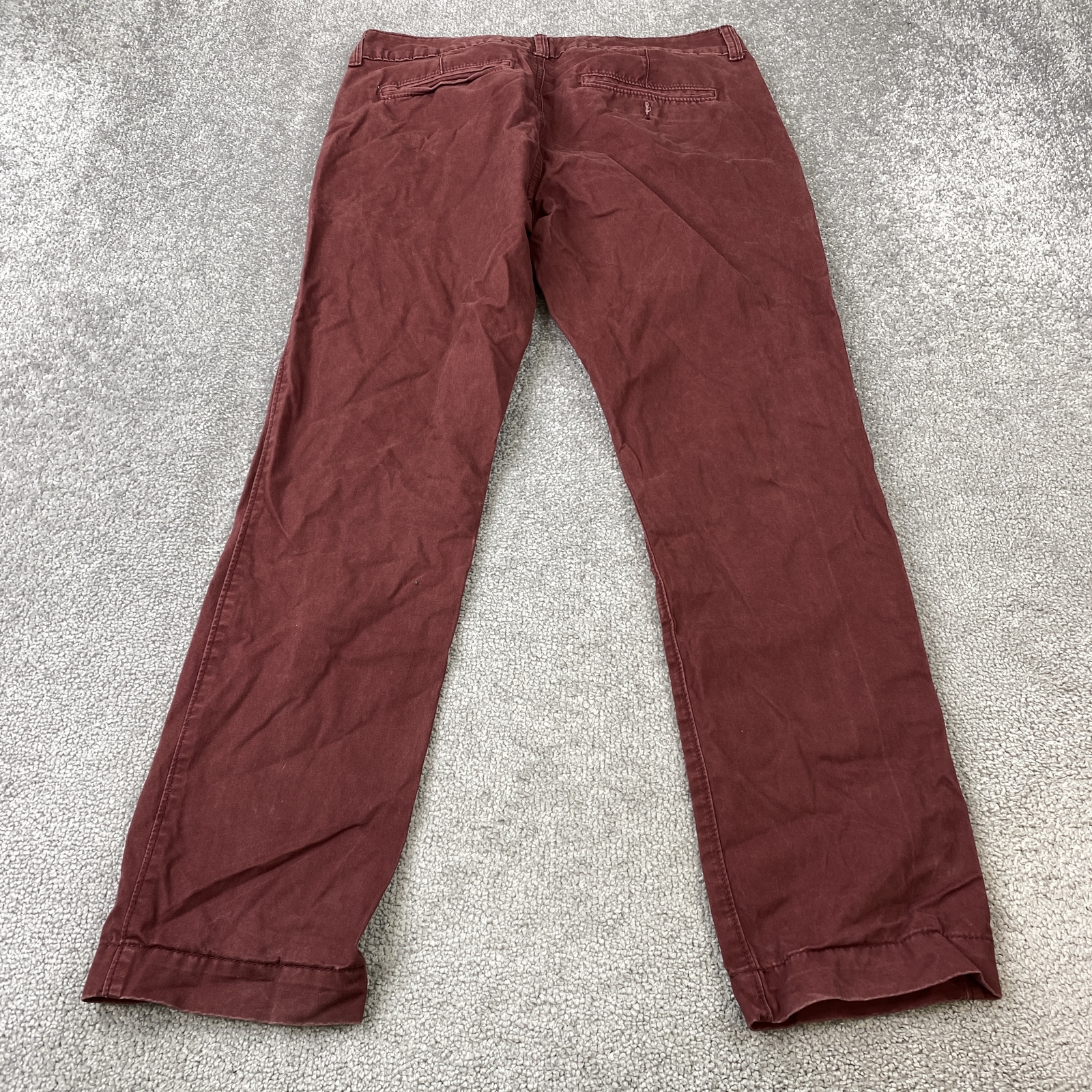 Aeropostale Slim Straight Pants Men's 31x30 Maroon Casual Cotton