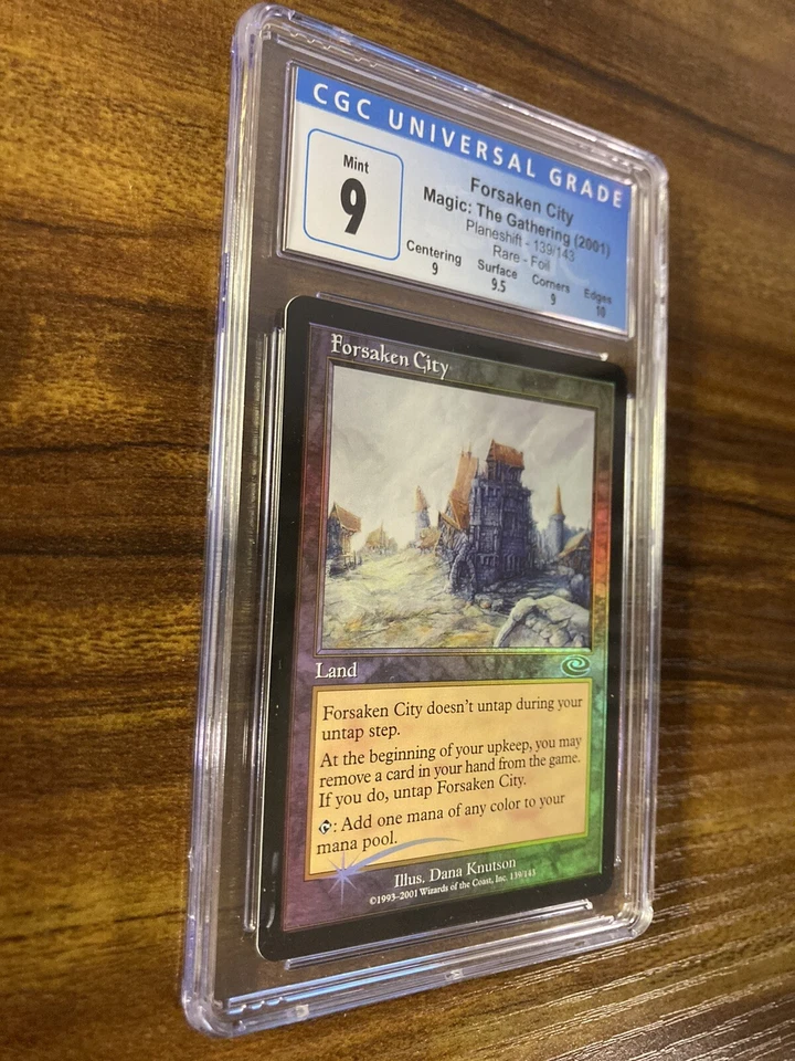 MTG✨FORSAKEN CITY FOIL✨Planeshift CGC Quad 9’s++ MINT RARE Land 2001 LOW POP ! - Image 3 of 4