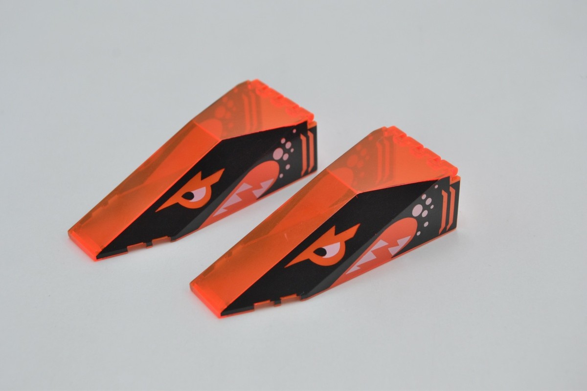 LEGO 2 x Cockpit Windschutz Trans-Neon Orange Windscreen