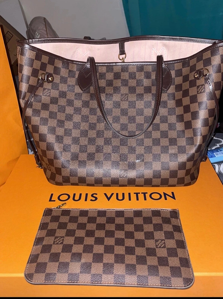 Louis Vuitton, Bags, Pink Inside Louis Vuitton Damie Azur Neverfull Mm