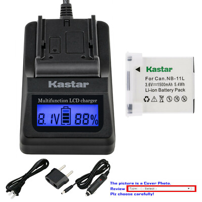 Kastar Battery LCD Fast Charger for NB-11L & Canon IXUS 133 IXUS 135 IXUS 137