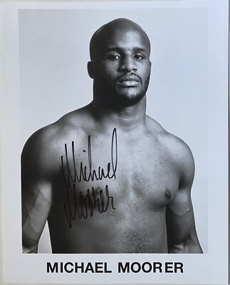 12) Michael Moorer signiert Boxen Foto Unterschrift Autogramm Signatur signed