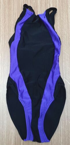 Costume de natation fille CHEX Maldives noir violet 24 pouces 4-5 ans poly élasthanne - Photo 1/4