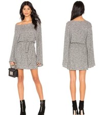 Show Me Your Mumu $148 Womens Medium Monica Metallic Gray Knit Sweater Dress