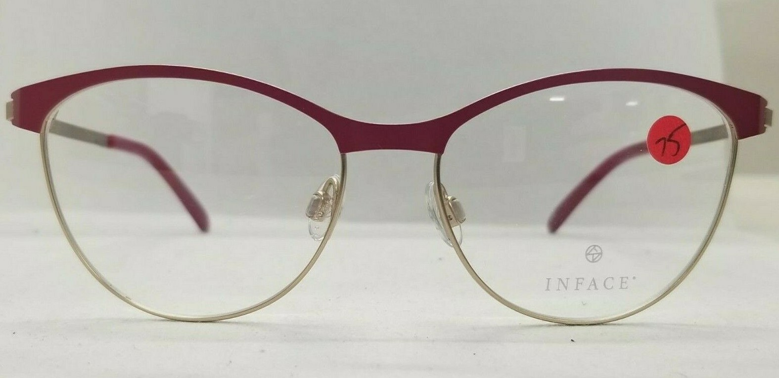 INFACE DANISH OPTICS IF8447-4321 MAGENTA / GOLD METAL EYEGLASSES FRAME 50-15-135