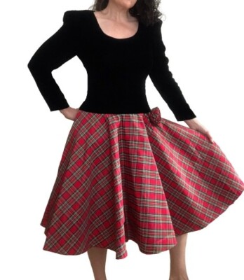 navy blue dress for baby girl Small 90s Madras Plaid Drop Waist Dress main image 0