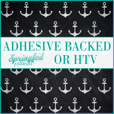 CHALKBOARD SEA PATTERN #1 Black & White Adhesive Vinyl or Heat Transfer ANCHOR