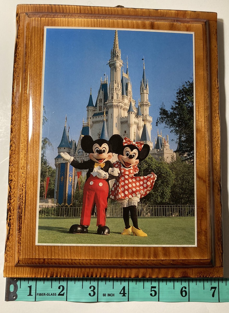 Vintage Wooden Varnished Disneyland Mickey Mouse Minnie