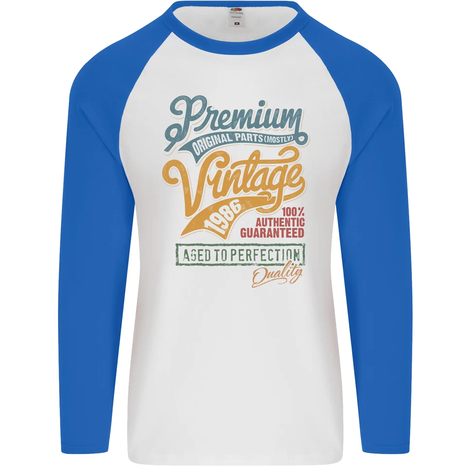 Aged To Perfection 40. Geburtstag 1986 Herren L/S Baseball Maglietta - Bild 3 von 4