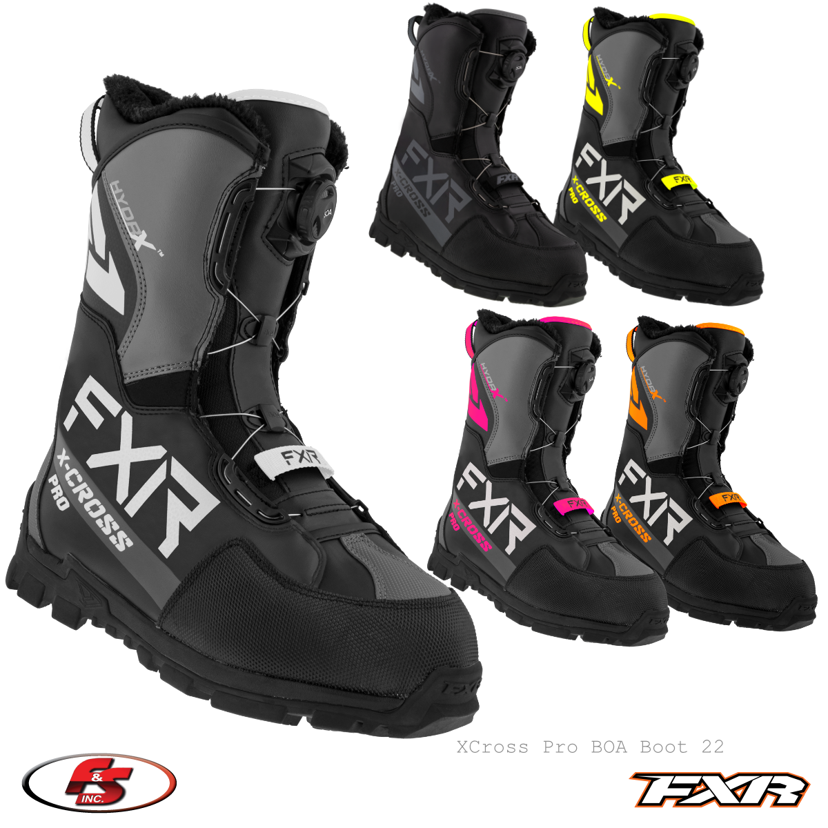Fxr Botte Motoneige NEW FXR X-Cross Pro BOA Snowmobile Boot Black