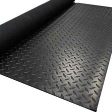 Heavy Duty Chequered Rubber Flooring Garage Matting Industrial Work Van Shed