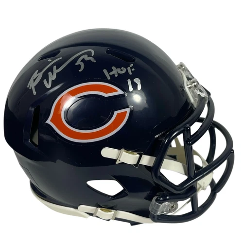 Brian Urlacher Signed Chicago Bears Mini Helmet w/ HOF 18 Beckett Wit BAS COA