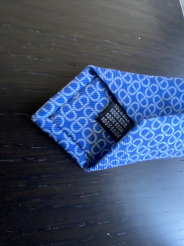 viola milano tie 100% silk HANDMADE IN ITALY light Blue Azure With Pattern - Picture 4 of 7