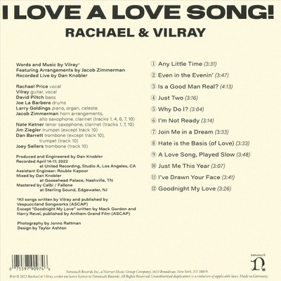 RACHEL & VILRAY - I LOVE A LOVE SONG NEW CD