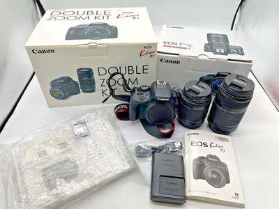 Canon EOS Kiss X7 100D 18.0MP Camera Body w/Two Lens Set [Exc+5  