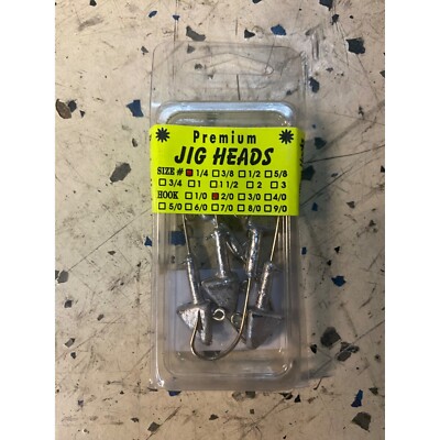 LEAD MASTERS PREMIUM JIG HEAD TRI HEAD SILVER SIZE 1/4 Oz HOOK 2/0 (5PACK) X 5PK
