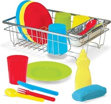 Melissa  Doug Let's Play House Wash and Dry Dish Set 24 pcs