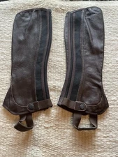Unbranded soft leather chocolate brown half chaps medium