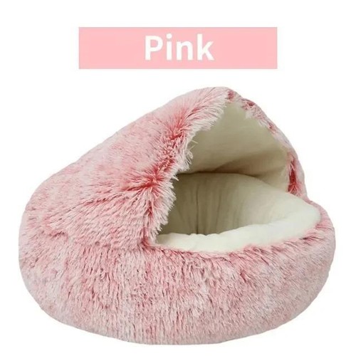 Soft Plush Round Cat Bed Pet Mattress Warm Comfortable Basket Cat Dog 2 in 1 - Picture 20 of 20