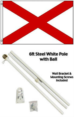 2x3 SALE 88%OFF 2'x3' State of Alabama Flag 最大74％オフ！ Gold Ball Pole White Top Kit