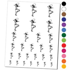 Beautiful Woman in Sundress with Sun Hat and Sunglasses Temporary Tattoo Set