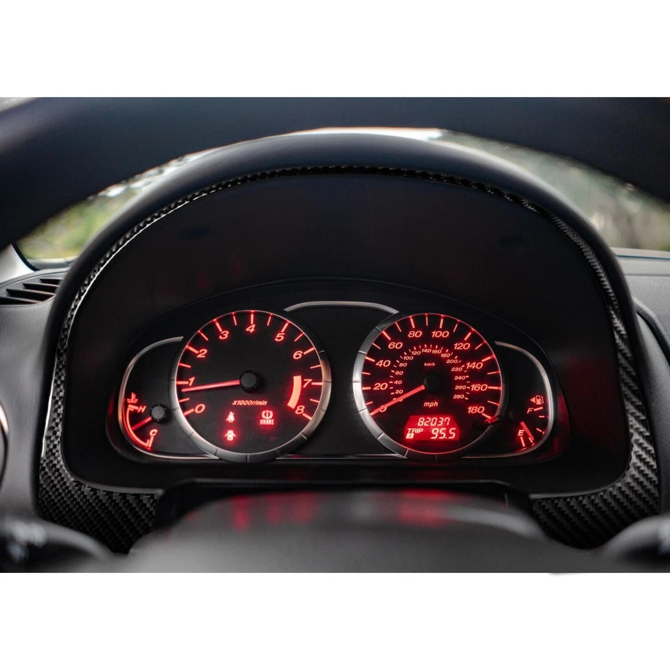 Cubierta del panel del velocímetro del tablero de instrumentos de fibra de carbono real para Mazda 6 Atenza 2002-2008 Foto 3 de 4