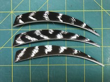 5" Right Wing Shield Natural Barred Feather Fletching, 25Pk Archery     