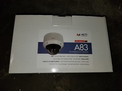 ACTi A83 2MP Outdoor Zoom Dome, D/N, Adapt IR, Basic WDR, 