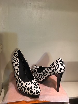 Women Fashion Leopard Black/white Pumps Heel Size