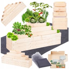 Wood Raised Garden Bed Planter 54x120x30cm Impregnated Vegetable Patch Box