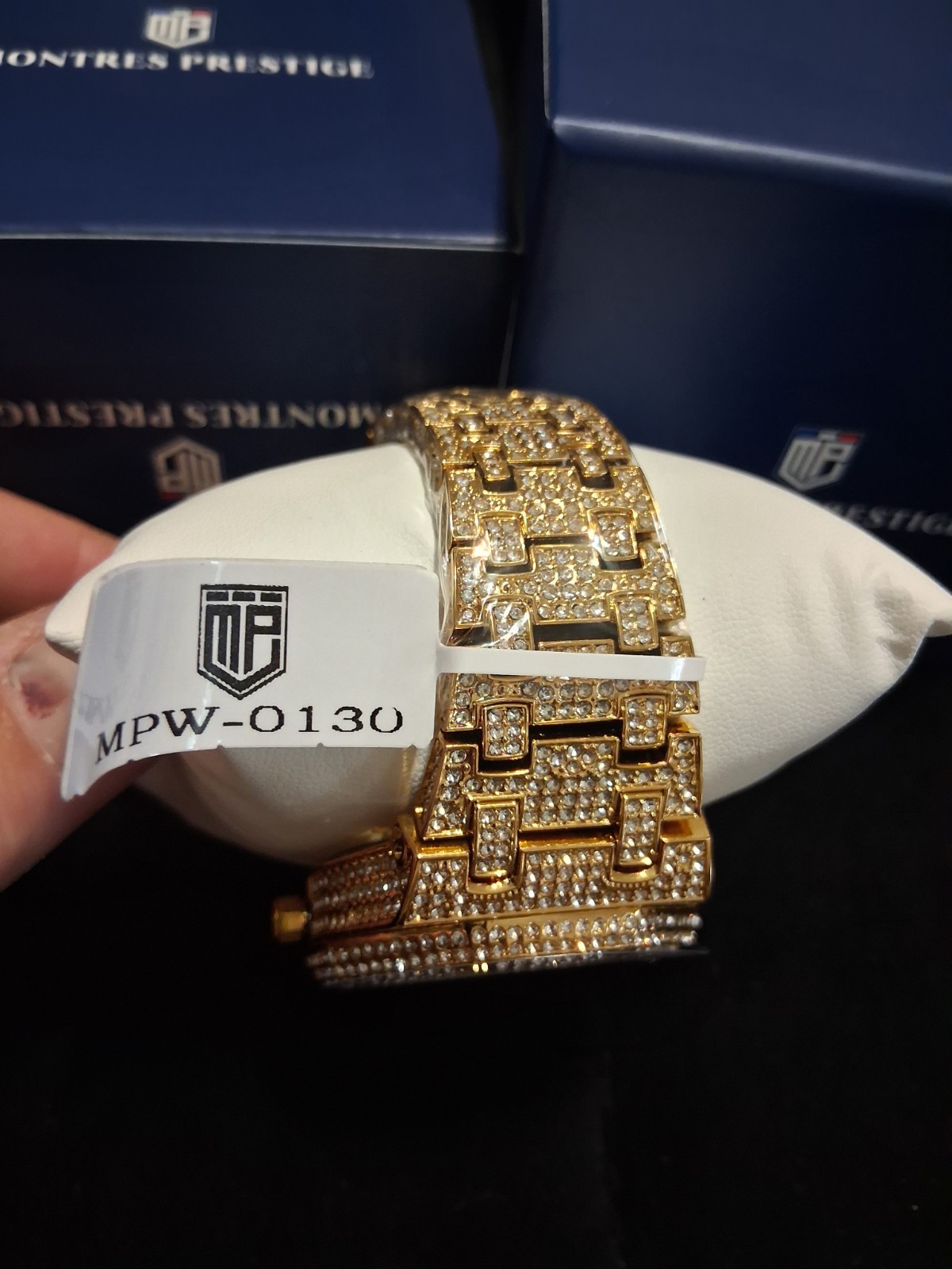 NEW!- Montres Prestige Luxe X Invicta Men's Watch - 42.5mm, Blinged Out Gold