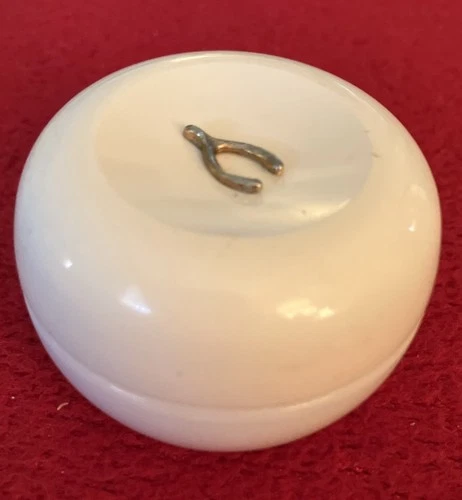 Vintage AVON White Milk Glass WISHBONE On Top Wishing Cream Sachet Jar Empty
