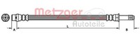 Bremsschlauch Hinten Links Rechts Metzger 4111092 FÜR VW