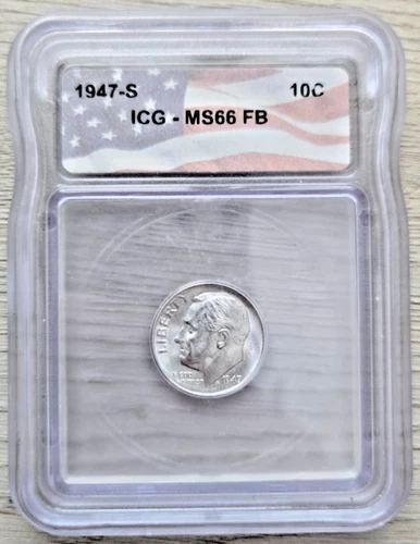 1947-S Roosevelt Dime MS66 FB ICG