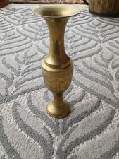 Brass Medium Vase Trumpet Shape Decorative Et...