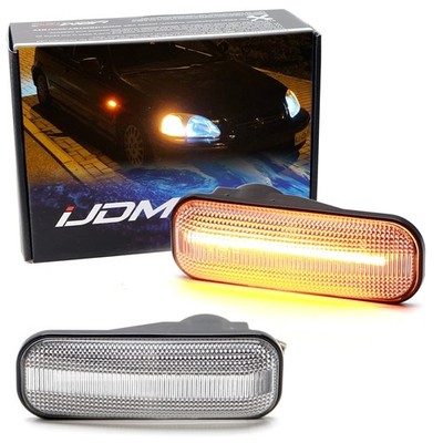 iJDMTOY JDM-Spec Semi-Clear Lens Amber Full LED Front Fender Side Marker Ligh...