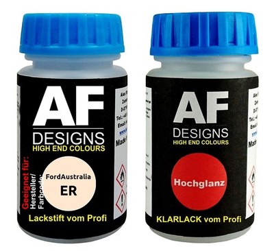 Lackstift für FordAustralia ER Ghost Gum + Klarlack je 50ml Autolack Basislack S