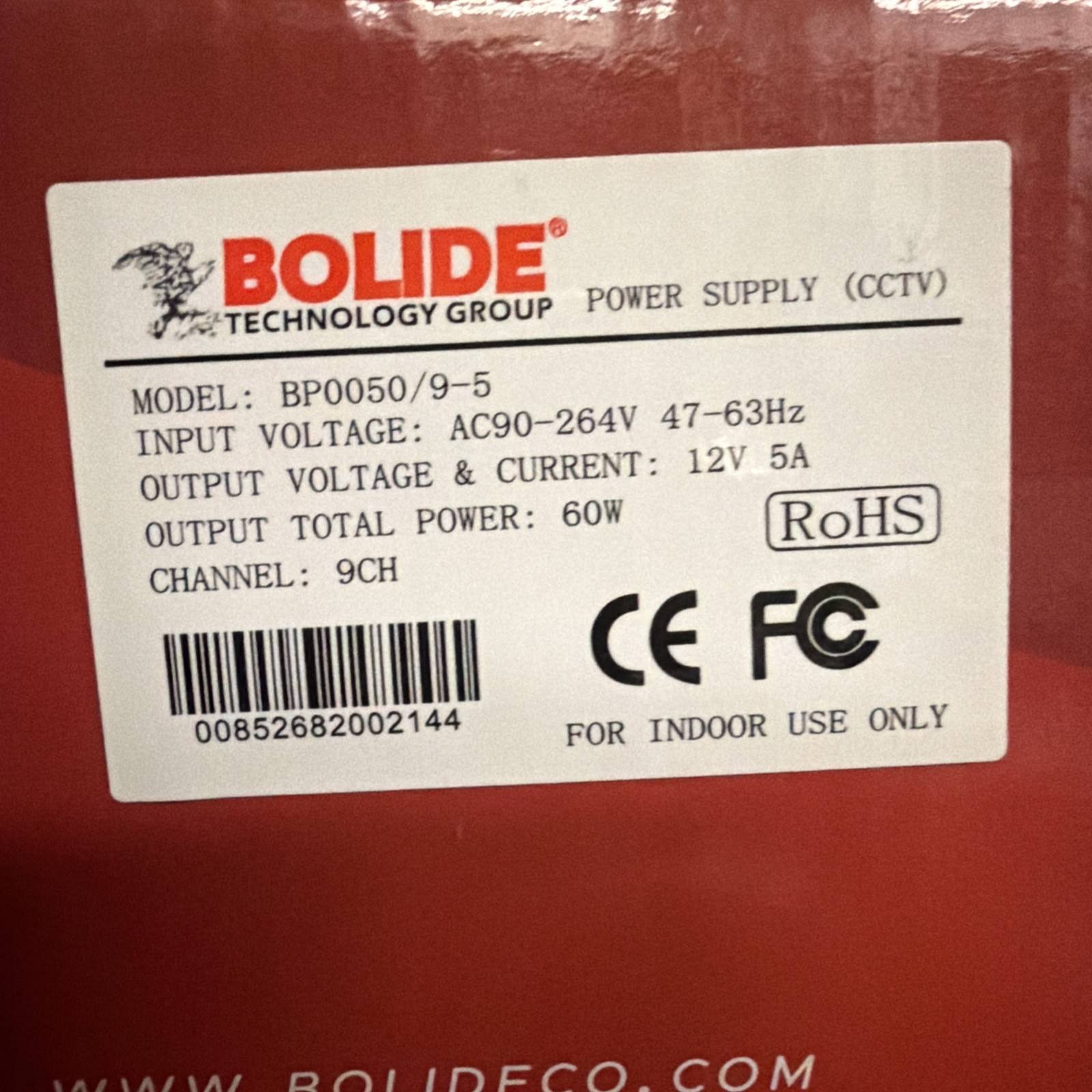 Bolide BP0050 / 9-5 12VDC Regulated Power Supply for Security System