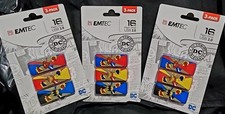 3- Emtec COMICS BATMAN USB 2.0 Flash Drives 16 GB -PACK SUPERMAN- WONDER WOMAN