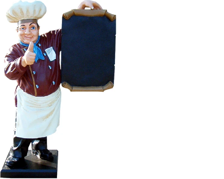 Restaurant Menü Tafel Figur Statue Skulptur Figuren Skulpturen Dekoration Deko - Bild 1 von 1