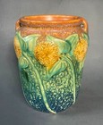 Original Antique 1930 Roseville Sunflower 514-6 Art Pottery 6" Vase — photo 2