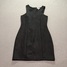 Monteau Dress Women's Medium Dark Feminine Chic Chevron Indie Occasion Black