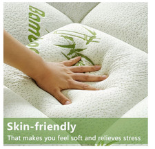 Bamboo Fiber Mattress Topper 400g Thick Cooling Back Pain Relief Twin