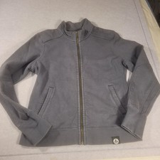 American Giant Sweatshirt Womens Large Gray Full Zip Mock Neck Fleece USA Made